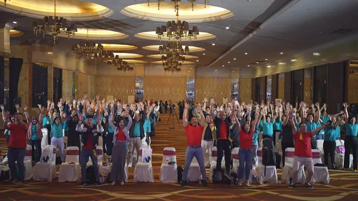 Business collaboration and team building for Project M, square composition